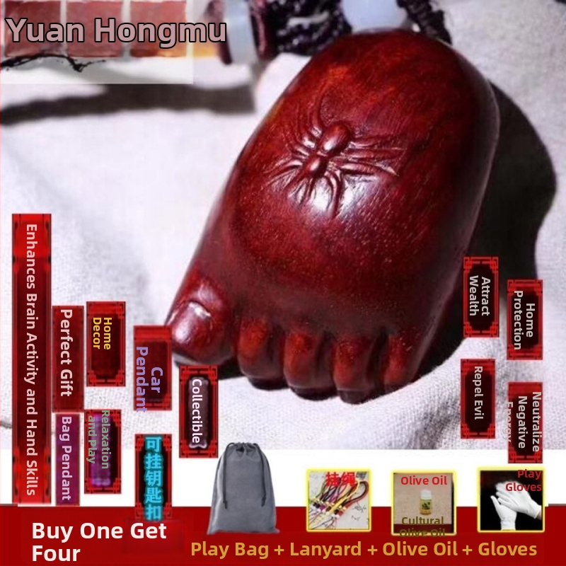Ozdoba do auta Blood Sandalwood, malá visiaca figúrka na stole, drevorezba/koreňová rezba