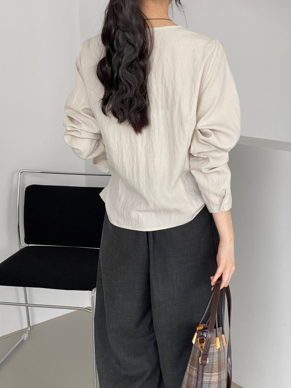 Ženska košulja od Lyocell s pojasom, remenom, korejski stil, uredski top, vitka silueta, 5039