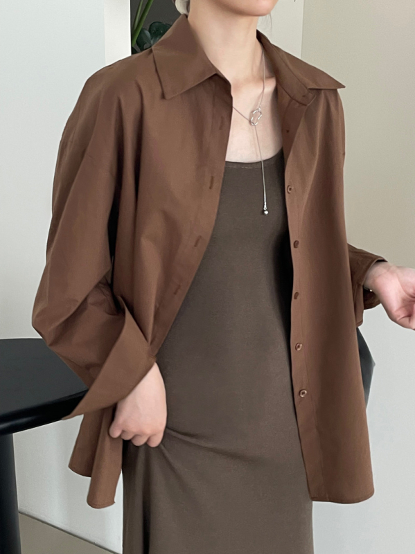 Pamukasta košulja s mašnicom na leđima i prorezom, široki kroj, dugi rukavi, korejski stil, 2605