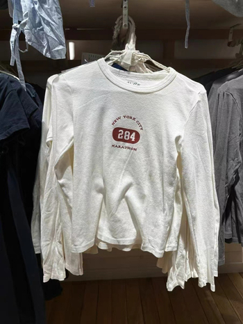BM stil ženska pamuk majica s dugim rukavima, okrugli izrez, natpis slovima, uski kroj, casual svakodnevna majica