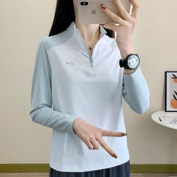 Ženski patchwork sportski top za jogu sa stojećim ovratnikom, dugi rukav, casual stil, poluotvoren kardigan