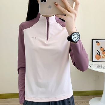 Ženski patchwork sportski top za jogu sa stojećim ovratnikom, dugi rukav, casual stil, poluotvoren kardigan