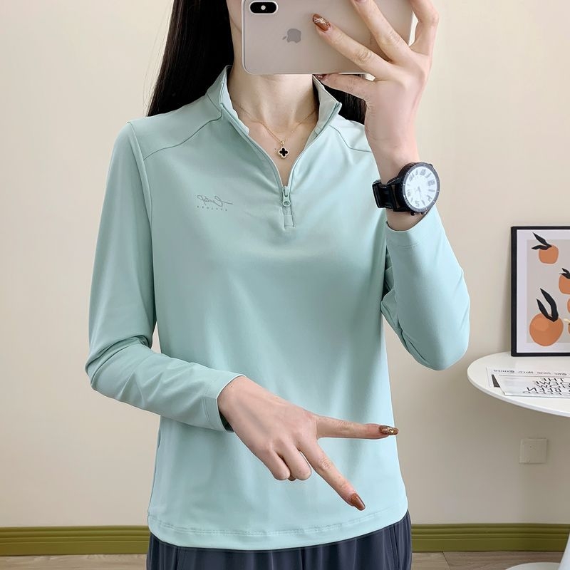Ženski patchwork sportski top za jogu sa stojećim ovratnikom, dugi rukav, casual stil, poluotvoren kardigan