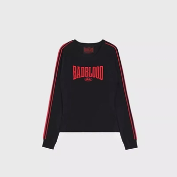 Badblood BCAC serija ženska majica s V izrezom, dugi rukavi, pamuk, američki retro stil, osnovni top