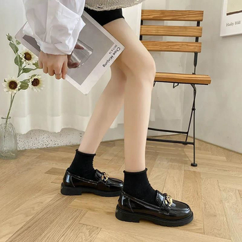 Γυναικείοι Slip-On loafers από PU δέρμα, επίπεδα παπούτσια σε στυλ κολλεγίου, βρετανικό στυλ, JK μικρά δερμάτινα παπούτσια