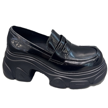 Női vastag talpú loaferek beépített magassággal, Mary Jane slip-on cipő