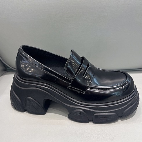 Női vastag talpú loaferek beépített magassággal, Mary Jane slip-on cipő