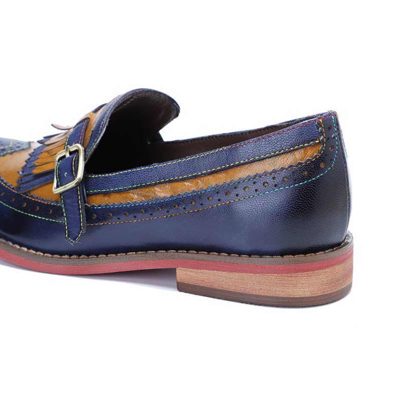 Loafers dama cu ciucuri și blocuri de culoare, partea superioară din piele de capră, confortabile pentru purtare zilnică, primăvară-vară 2024