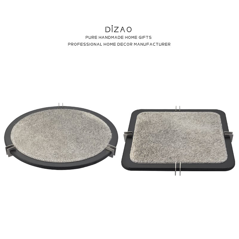 Sivý kruhový podnos - minimalistický lux pre aromaterapiu a vystavenie