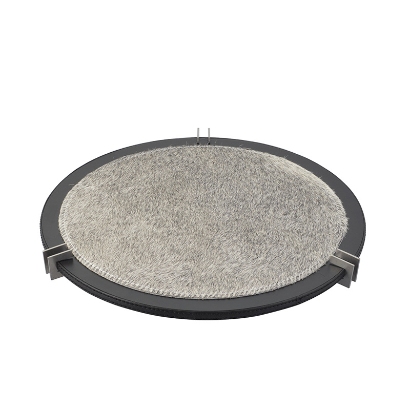 Sivý kruhový podnos - minimalistický lux pre aromaterapiu a vystavenie