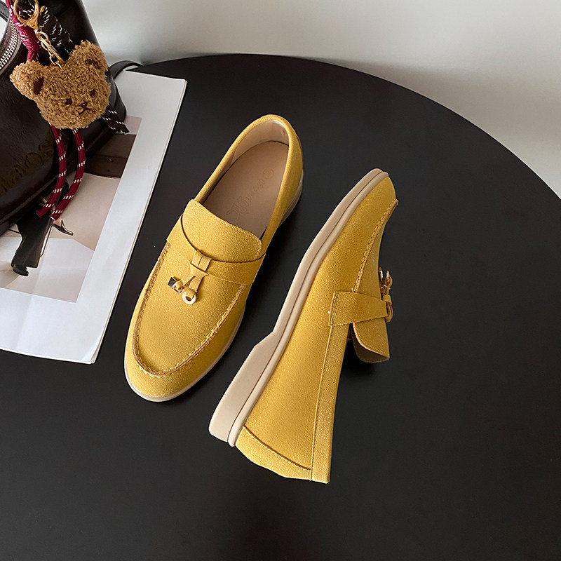 Női magasságot növelő bojtos csatos loafers, slip-on, valódi bőr, puha talp, régi pénz stílus