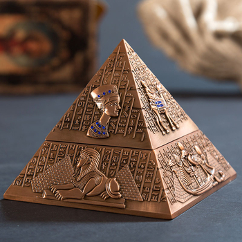 Popolník s kovovou pyramídou v európskom štýle – Egyptský faraon, dekoratívny domáci doplnok, praktický
