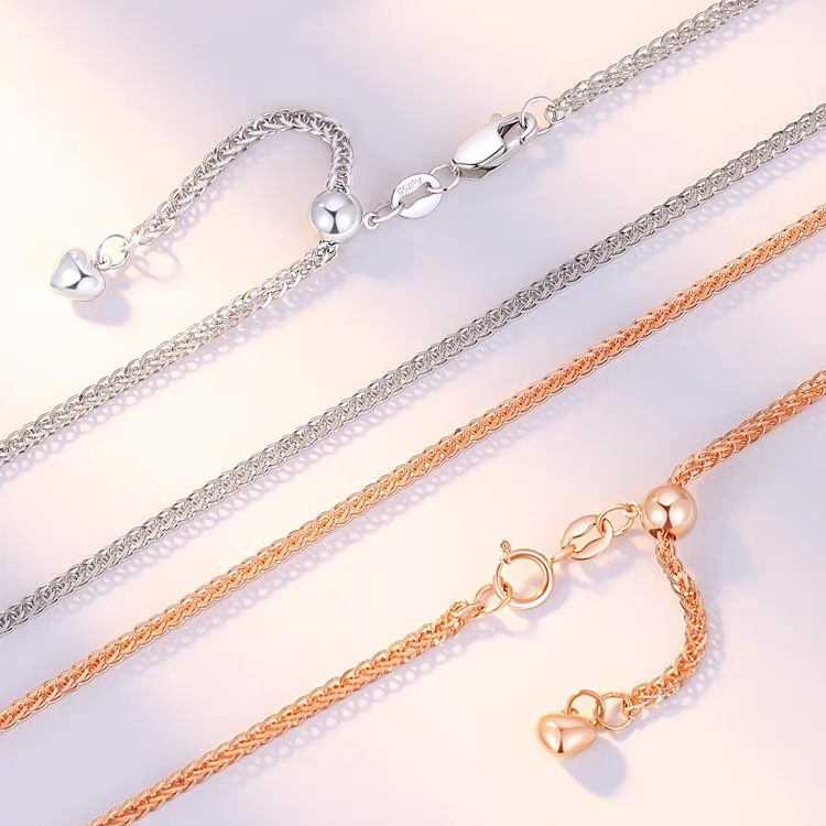 Bakreni kolijer s pozlaćenim završetkom, srcolni motiv, stil Chopard lanca, višeslojni, podesiva duljina 41–50 cm, bez privjeska, ženski lagani luksuz
