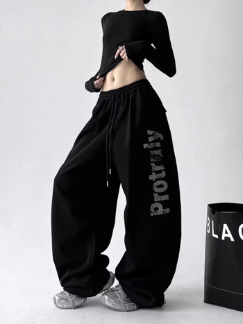 Ženske casual hlače za retro jazz ples, ležerna silueta, jesen 2025, hip-hop stil