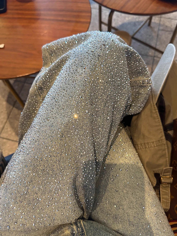 Ženske široke traperice s rhinestones u dizajnu zvjezdadanog neba, jesenska kolekcija, opuštena silueta, denim