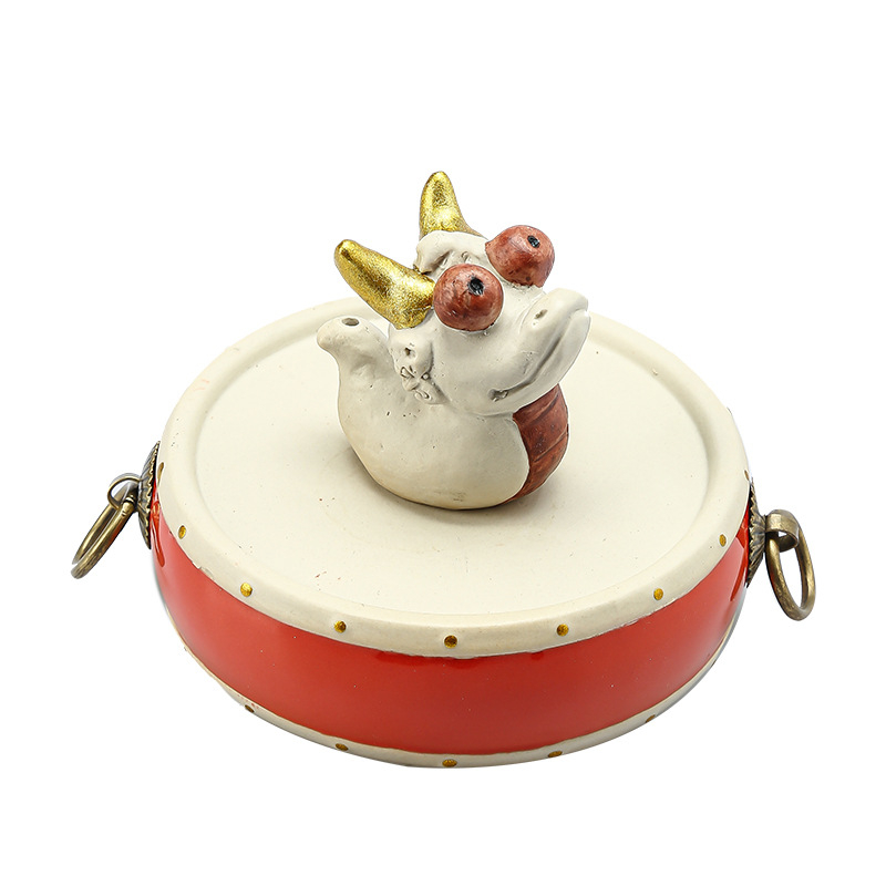 Porcelánový drak s bubnom na kadidlo – dekoratívny drak zo zverokruhu pre domáce aromaterapiu a čajovú ceremóniu