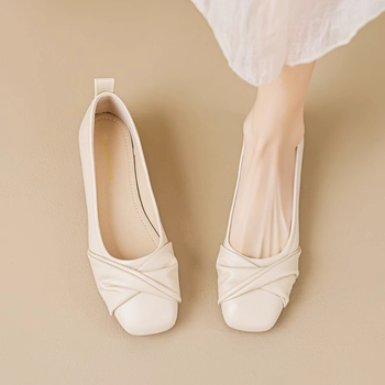 Női slip-on cipők puha talppal, tavaszi–nyári alacsony nyílású lapos cipők, tündér-stílusú megjelenéshez