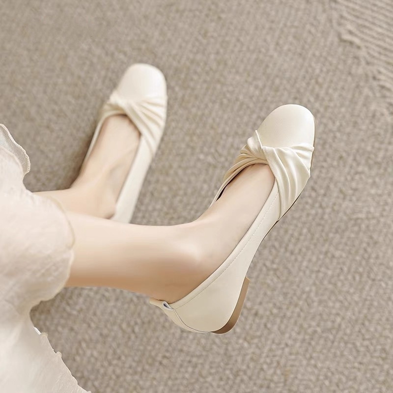 Női slip-on cipők puha talppal, tavaszi–nyári alacsony nyílású lapos cipők, tündér-stílusú megjelenéshez