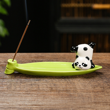 Keramický kadidlovník Panda pre kancelársky stôl a čajový stolík – moderný minimalistický domáci doplnok