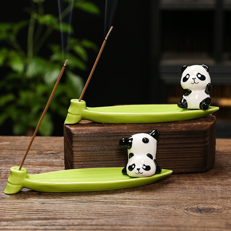Keramický kadidlovník Panda pre kancelársky stôl a čajový stolík – moderný minimalistický domáci doplnok