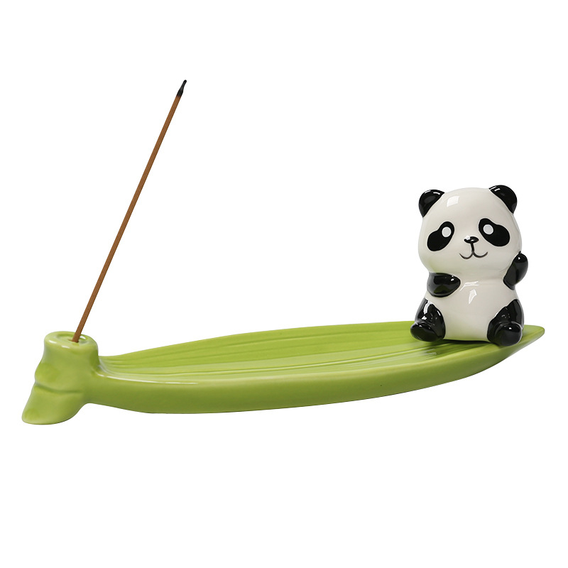 Keramický kadidlovník Panda pre kancelársky stôl a čajový stolík – moderný minimalistický domáci doplnok