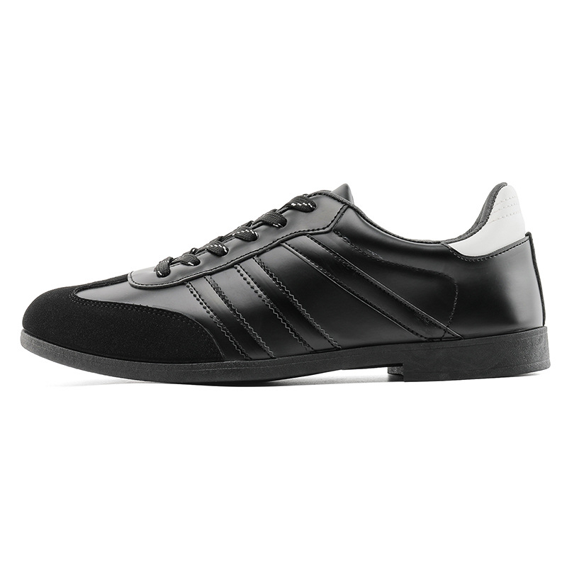 Muške tenisice za trening, sjajne crne, svestrane tenisice, kožne svakodnevne cipele, britanski retro gradski stil, model A-8