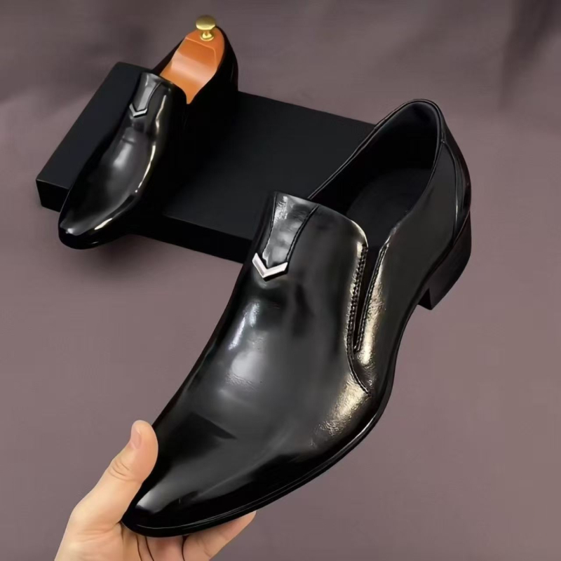 Muške kožne cipele za poslovno casual stil, slip-on s oštrim vrhom, prozračne i udobne, za poslovno odijevanje i vjenčanja