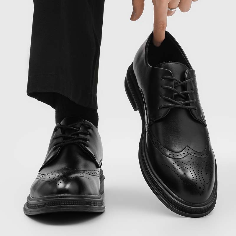 Muške brogue cipele, poslovni britanski stil, formalne i casual, oštar vrh, ukrašene prorezom, model 7667-J