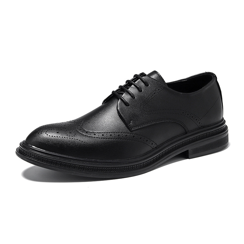Muške brogue cipele, poslovni britanski stil, formalne i casual, oštar vrh, ukrašene prorezom, model 7667-J