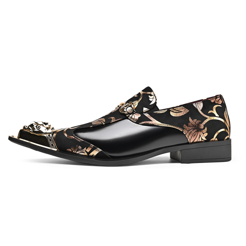 Férfi cipő, brit stílusú brogue, slip-on, PU bőr, gumírozott talp, lélegző, könnyű, alacsony sarka 1–3 cm - 25725