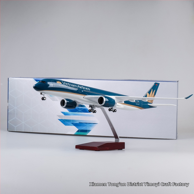47 cm model civilného lietadla Airbus A350 Vietnam Airlines, s LED svetlom, mierka 1:142