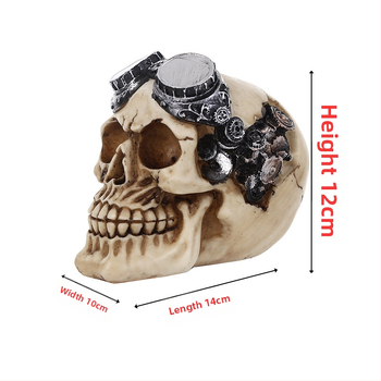 Halloween dekorácie – realistický leb z živice pre strašidelný dom a únikovú miestnosť