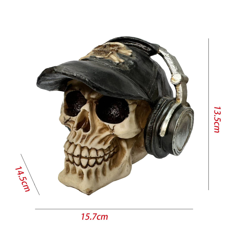 Halloween dekorácie – realistický leb z živice pre strašidelný dom a únikovú miestnosť