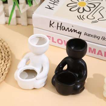 Živicový kvetináč s arómou, kreatívny kontajner na sukulenty, stolová dekorácia s roztomilou miniatúrnou figúrkou