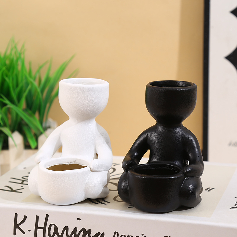 Živicový kvetináč s arómou, kreatívny kontajner na sukulenty, stolová dekorácia s roztomilou miniatúrnou figúrkou