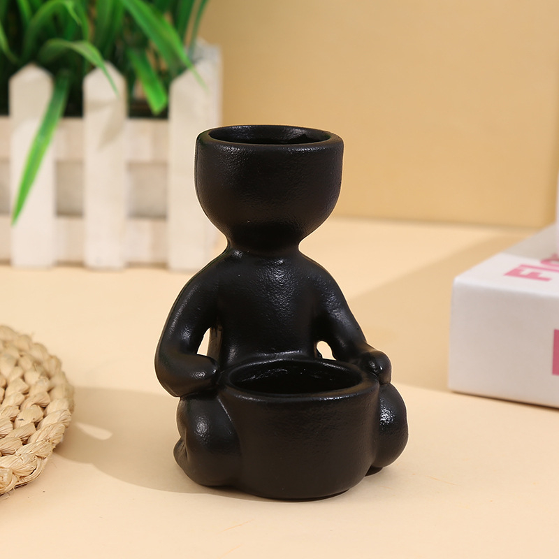 Živicový kvetináč s arómou, kreatívny kontajner na sukulenty, stolová dekorácia s roztomilou miniatúrnou figúrkou