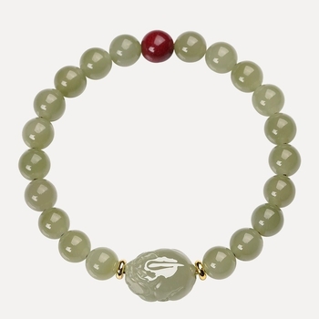 Pixiu narukvica od Hetian jade, prirodni jade nakit