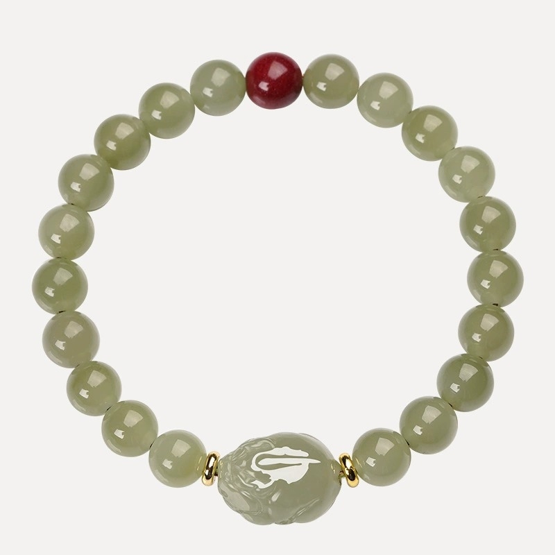 Pixiu narukvica od Hetian jade, prirodni jade nakit