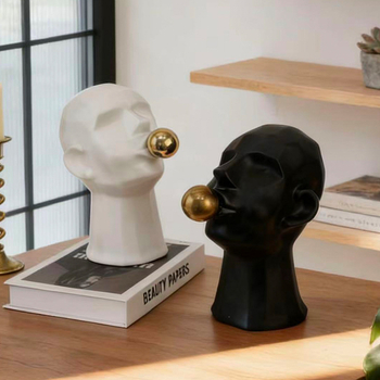 Vinylová socha postavičky z animovaného filmu, ktorá fúka bubliny, dekorácia do obývačky, spálne a detskej izby