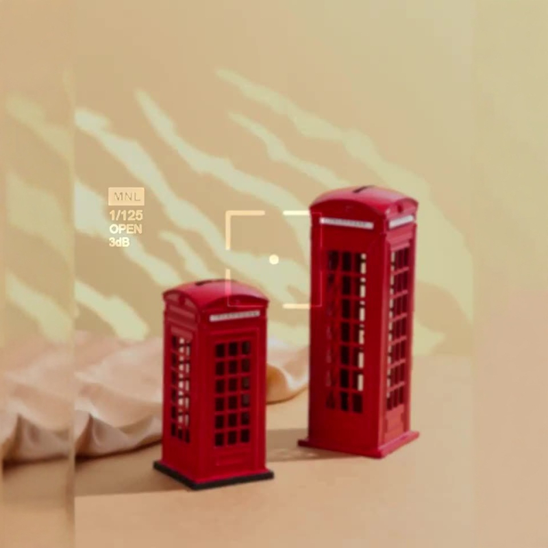 London retro telefónna búdka – poštová schránka, mincová dekorácia pre deti, kreatívny darček