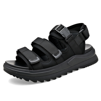 Férfi nyári szandál Velcro-zárással, légáteresztő hálós felsőrész, könnyű habtalp, slip-on