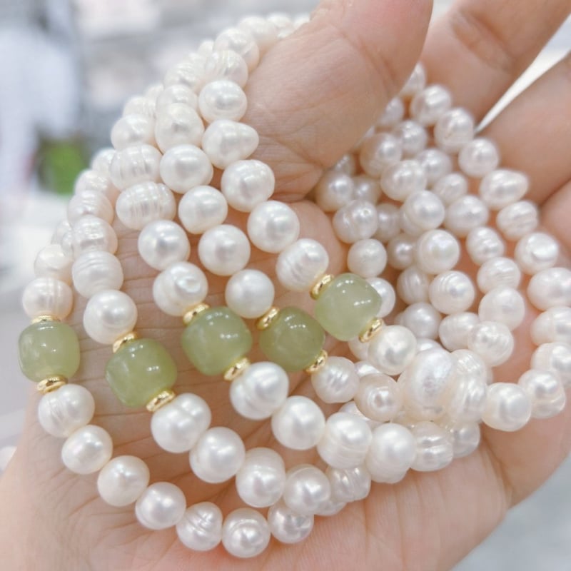 Narukvica od Hetianskog jadea i ahata sa sladkovodnim perlama — elegantan etnički stil za žene, novi kineski stil jade