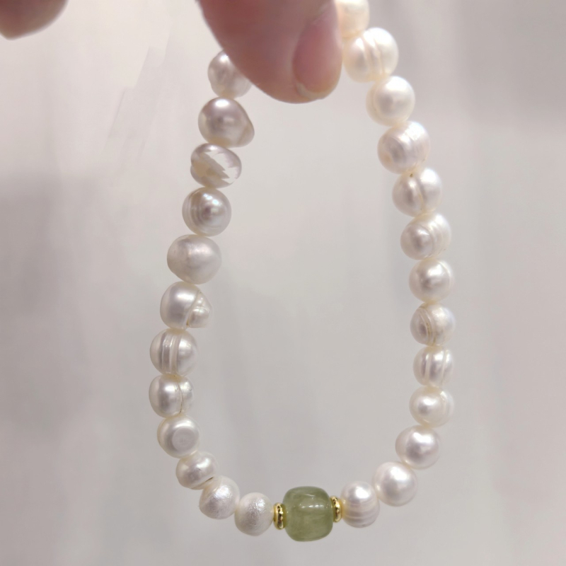 Narukvica od Hetianskog jadea i ahata sa sladkovodnim perlama — elegantan etnički stil za žene, novi kineski stil jade