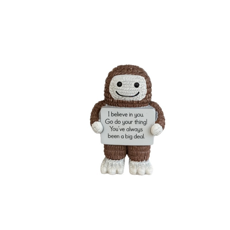 Figúrka z živice Bigfoot – vtipný výraz emócií, domáce dekorácie, stolná ozdoba