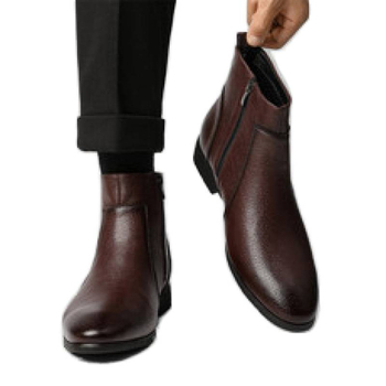 Muške čizme Martin – minimalistički kroj, mekana koža, uredski stil, bočni zip, kratke čizme, velike veličine