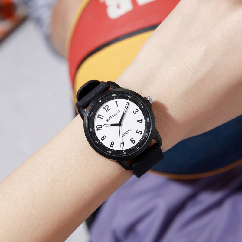 Kvarcni sat za ispite državne službe, za učenike srednjih škola, muški i ženski modeli, silikonska narukvica, 40 mm promjer brojčanika, debljina 12 mm, vijčana kruna, vodootpornost 30 m