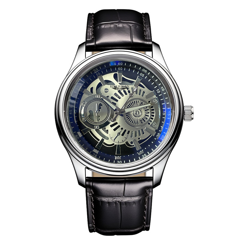 BINLIHUAN Vodootporan muški kvarcni sat, brojčanik 40 mm, kućište 9 mm, kožni remen, analogni, casual stil