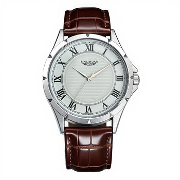 Muški sat s kožnim kaišem, kvarcni mehanizam, kružni brojčanik 41 mm, debljina 9 mm, kućište od legure, mogućnost tiska logotipa, prilagodljiv logo, vodootporan za svakodnevnu upotrebu