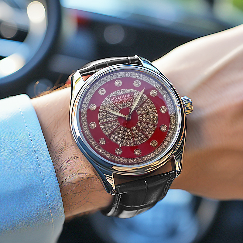 Muški sat s kožnim remenom – kvarc, casual stil, 41 mm