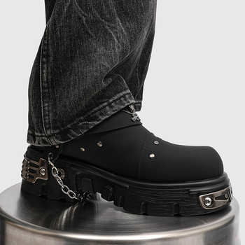 Muške Martinske čizme s metalnim punk stilom, tamne boje, britanski vintage stil, debela potplata za povećanje visine, model 561224-J